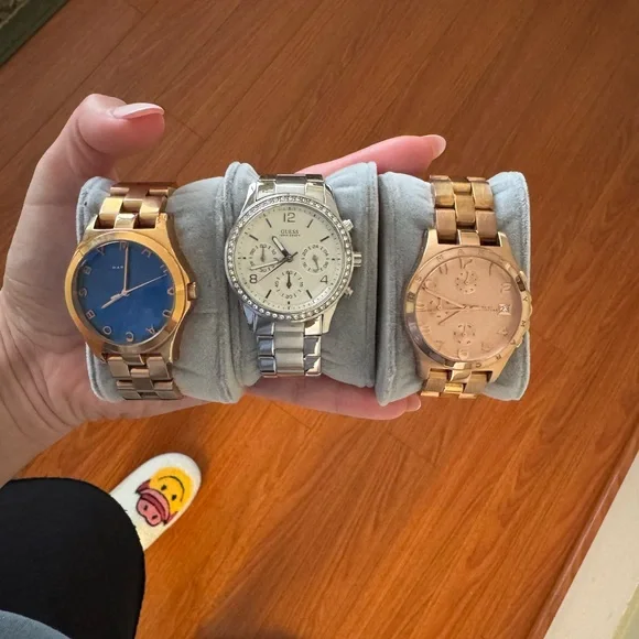 3 Watch Set - Blue, Silver, Rose Gold - Picture 1 of 10